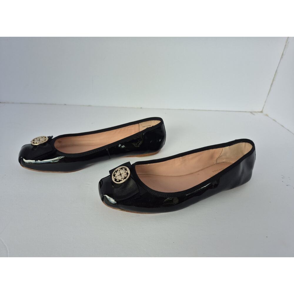 Kate Spade New York Black Patent Leather Bow Ballet Flats Women’s Size 7M - Picture 2 of 9